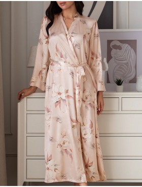 Длинный шелковый халат Mia-Amore GARDENIA 9029, Цвет: мультицвет, Размеры: L/XL, изображение 4