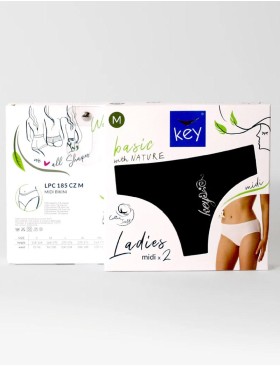 Трусы слип-миди 2 шт. Key LPC 185 чёрный, Цвет: чёрный, Размеры: 2XL, изображение 3