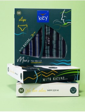 Мужские слипы 2 шт. в упаковке Key MPP 329 тёмно-синий + зелёный, Цвет: тёмно-синий + зелёный, Размеры: L, изображение 3