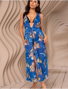 Длинная распашная туника Mia-Amore ANTIGUA 2177, Цвет: синий, Размеры: L, изображение 3