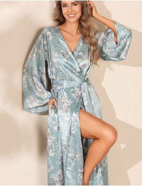 Длинный халат-пеньюар Mia-Amore AIRIS 4874, Цвет: нежно-бирюзовый, Размеры: 2XL/3XL