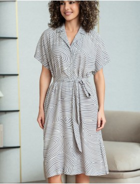 Платье-халат с коротким рукавом Mia-Amore ALMA 5871, Цвет: серый, Размеры: 2XL