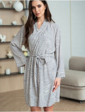 Халат из натуральной вискозы Mia-Amore ALMA 5873, Цвет: серый, Размеры: 2XL/3XL