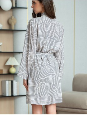 Халат из натуральной вискозы Mia-Amore ALMA 5873, Цвет: серый, Размеры: 2XL/3XL, изображение 2