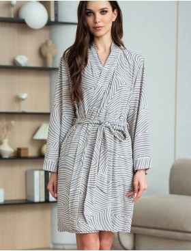 Халат из натуральной вискозы Mia-Amore ALMA 5873, Цвет: серый, Размеры: 2XL/3XL, изображение 3