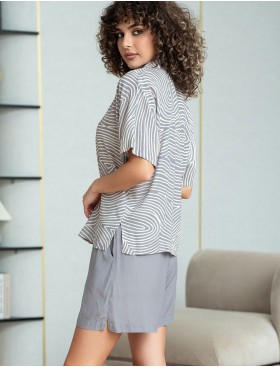 Комплект рубашка с шортами Mia-Amore ALMA 5877, Цвет: серый, Размеры: 2XL, изображение 2