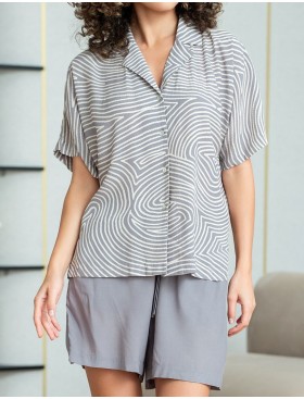 Комплект рубашка с шортами Mia-Amore ALMA 5877, Цвет: серый, Размеры: 2XL, изображение 4