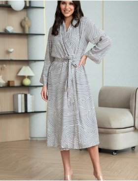 Запашной домашний халат Mia-Amore ALMA 5879, Цвет: серый, Размеры: 2XL/3XL