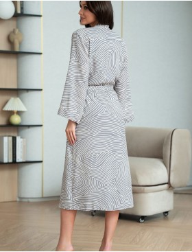 Запашной домашний халат Mia-Amore ALMA 5879, Цвет: серый, Размеры: 2XL/3XL, изображение 2