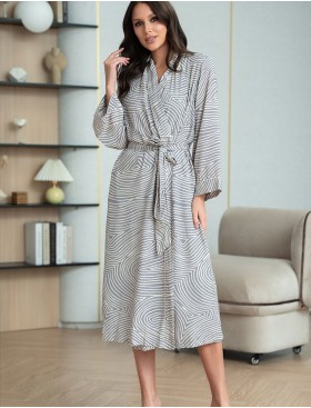 Запашной домашний халат Mia-Amore ALMA 5879, Цвет: серый, Размеры: 2XL/3XL, изображение 3