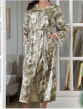 Длинный халат на пуговицах Mia-Amore ANTONIA 4027, Цвет: мультицвет, Размеры: 2XL, изображение 4