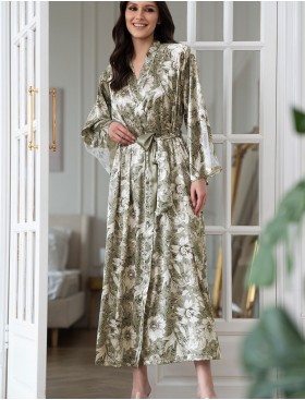 Длинный халат с цветами Mia-Amore ANTONIA 4979, Цвет: мультицвет, Размеры: 2XL/3XL