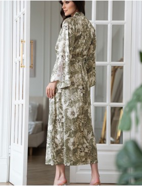 Длинный халат с цветами Mia-Amore ANTONIA 4979, Цвет: мультицвет, Размеры: 2XL/3XL, изображение 2