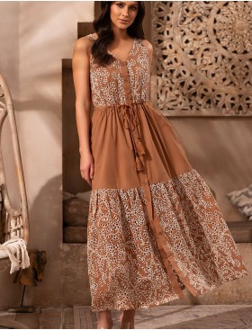 Сарафан из вышивного хлопка Mia-Amore BARBADOS 6009, Цвет: капучино, Размеры: 2XL