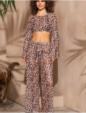 Комплект из леопардовой сетки Mia-Amore EVERLY 2385, Цвет: коричневый, Размеры: 2XL, изображение 3