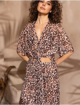 Комплект из принтованной сетки Mia-Amore EVERLY 2386, Цвет: коричневый, Размеры: 2XL