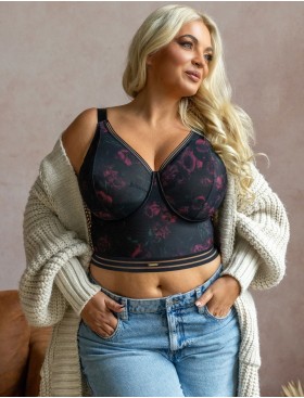 Бюстгальтер бралетт Kris Line BLOSSOM Softbralette longline, Цвет: черный+сиреневый, Размеры: 65J, изображение 3