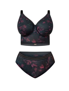 Бюстгальтер бралетт Kris Line BLOSSOM Softbralette longline, Цвет: черный+сиреневый, Размеры: 65J, изображение 7