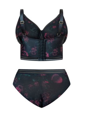 Бюстгальтер бралетт Kris Line BLOSSOM Softbralette longline, Цвет: черный+сиреневый, Размеры: 65J, изображение 8