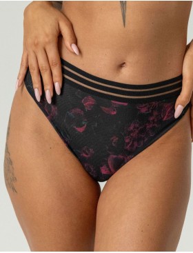 Трусики стринги Kris Line BLOSSOM stringshorts, Цвет: черный+сиреневый, Размеры: M