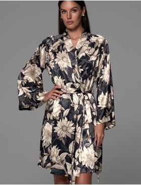 Короткий шелковый халат Mia-Amore DENISA 4863, Цвет: мультицвет, Размеры: 2XL/3XL