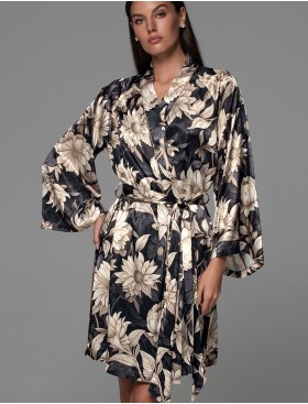 Короткий шелковый халат Mia-Amore DENISA 4863, Цвет: мультицвет, Размеры: 2XL/3XL, изображение 3