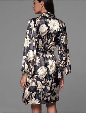 Короткий шелковый халат Mia-Amore DENISA 4863, Цвет: мультицвет, Размеры: 2XL/3XL, изображение 2