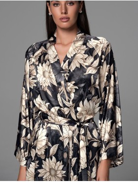 Короткий шелковый халат Mia-Amore DENISA 4863, Цвет: мультицвет, Размеры: 2XL/3XL, изображение 4