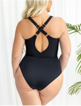 Купальник для бассейна Kris Line BARBADOS body soft full cup, Цвет: черный+фуксия, Размеры: 85E, изображение 2