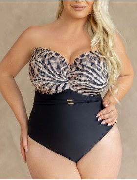 Слитный купальник бандо Kris Line MAUI body balconette MHM, Цвет: леопард, Размеры: 90H