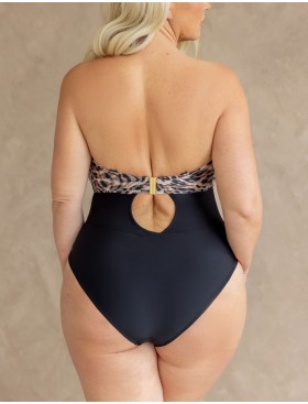 Слитный купальник бандо Kris Line MAUI body balconette MHM, Цвет: леопард, Размеры: 90H, изображение 2