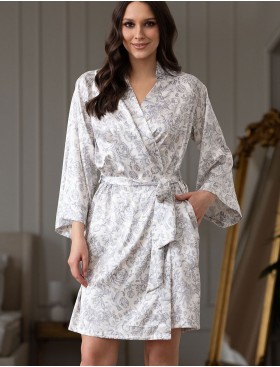 Короткий запашной халат Mia-Amore DIORA 4993 молочный, Цвет: молочный, Размеры: 2XL/3XL
