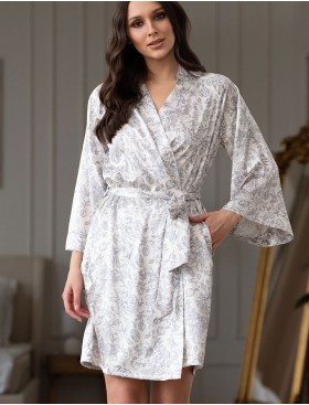 Короткий запашной халат Mia-Amore DIORA 4993 молочный, Цвет: молочный, Размеры: 2XL/3XL, изображение 3