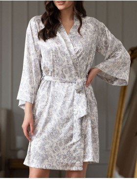 Короткий запашной халат Mia-Amore DIORA 4993 молочный, Цвет: молочный, Размеры: 2XL/3XL, изображение 4