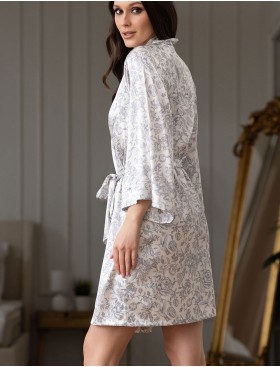 Короткий запашной халат Mia-Amore DIORA 4993 молочный, Цвет: молочный, Размеры: 2XL/3XL, изображение 2