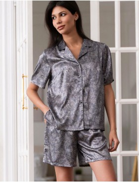 Пижама рубашка с шортами Mia-Amore DIORA 4994 графит, Цвет: графит, Размеры: 3XL, изображение 3