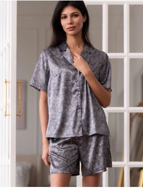 Пижама рубашка с шортами Mia-Amore DIORA 4994 графит, Цвет: графит, Размеры: 3XL