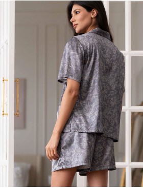 Пижама рубашка с шортами Mia-Amore DIORA 4994 графит, Цвет: графит, Размеры: 3XL, изображение 2