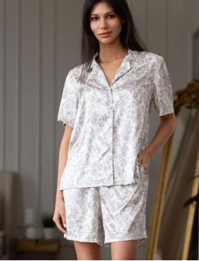 Пижама рубашка с шортами Mia-Amore DIORA 4994 молочный, Цвет: молочный, Размеры: L