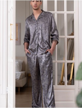 Мужская шелковая пижама Mia-Amore DIORA 4997 графит, Цвет: графит, Размеры: 4XL