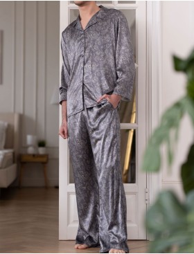 Мужская шелковая пижама Mia-Amore DIORA 4997 графит, Цвет: графит, Размеры: 4XL, изображение 4