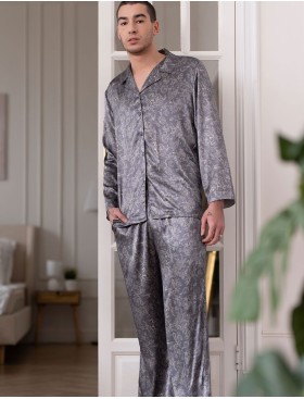 Мужская шелковая пижама Mia-Amore DIORA 4997 графит, Цвет: графит, Размеры: 4XL, изображение 3
