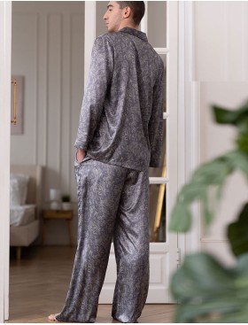 Мужская шелковая пижама Mia-Amore DIORA 4997 графит, Цвет: графит, Размеры: 4XL, изображение 2