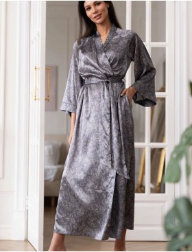 Длинный халат-кимоно Mia-Amore DIORA 4999 графит, Цвет: графит, Размеры: S/M