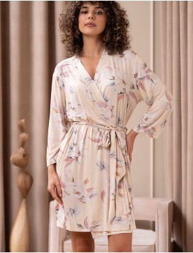 Короткий запашной халат Mia-Amore NYMPHEA 5843, Цвет: пастельный, Размеры: 2XL/3XL, изображение 3