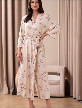 Длинный запашной халат Mia-Amore NYMPHEA 5849, Цвет: пастельный, Размеры: S/M