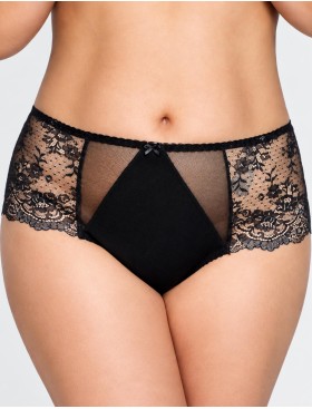 Трусы бразилиана высокие Akcent SIZE PLUS 006, Цвет: черный, Размеры: 2XL