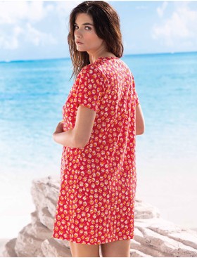 Удлиненная пляжная футболка Sielei DAISY SUN FI71 rosso, Цвет: rosso (красный), Размеры: S, изображение 2