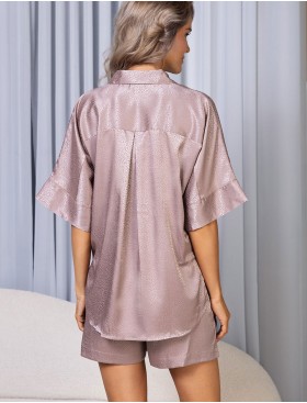 Атласная пижама рубашка с шортами Mia-Amore FLORENCE 2354, Цвет: карамель, Размеры: 3XL, изображение 2