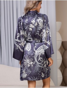 Короткий запашной халат Mia-Amore JULIET 4903 черника, Цвет: черника, Размеры: 2XL/3XL, изображение 2